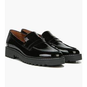 Franco Sarto Black Patent Leather Loafers